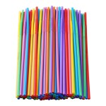 100 Pcs Colorful Plastic Long Flexible Straws.(0.23\'\'diameter and 10.2long)
