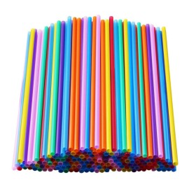 200 Pcs Colorful Plastic Long Disposable Drinking Straws. (0.23\'\'diameter and 10.2long)