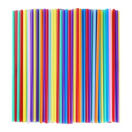 300 Pcs Colorful Plastic Long Disposable Drinking Straws. (0.23\'\'diameter and 10.2long)