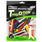 THIODOON Golf tees 2 1/8 inch Less Friction Wood Tees Training for Golfer Professional Natural Wood Golf tees Bulk 100 Count Golfing Tees