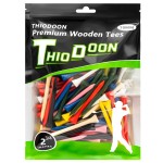 THIODOON Golf tees 2 3/4 inch Less Friction Wood Tees Training for Golfer Professional Natural Wood Golf tees Bulk 100 Count Golfing Tees