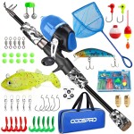 ODDSPRO Kids Fishing Pole - Kids Fishing Starter Kit - with Tackle Box, Reel, Practice Plug, Beginner\'s Guide and Travel Bag for Boys, Girls