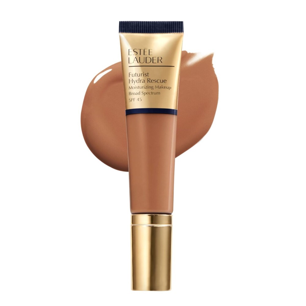 Este Lauder Futurist Hydra Rescue Moisturizing Foundation Makeup SPF 45 for a 12-Hour Glow, 1.2 Fl Oz, 5N2 Amber Honey