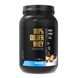 Maxler 100% Golden Whey Protein - 23g of Protein per Serving - Whey Protein Powder for Pre Post Workout - Fast-Absorbing Whey Concentrate, Isolate & Hydrolysate Blend - Cappuccino 2 lb