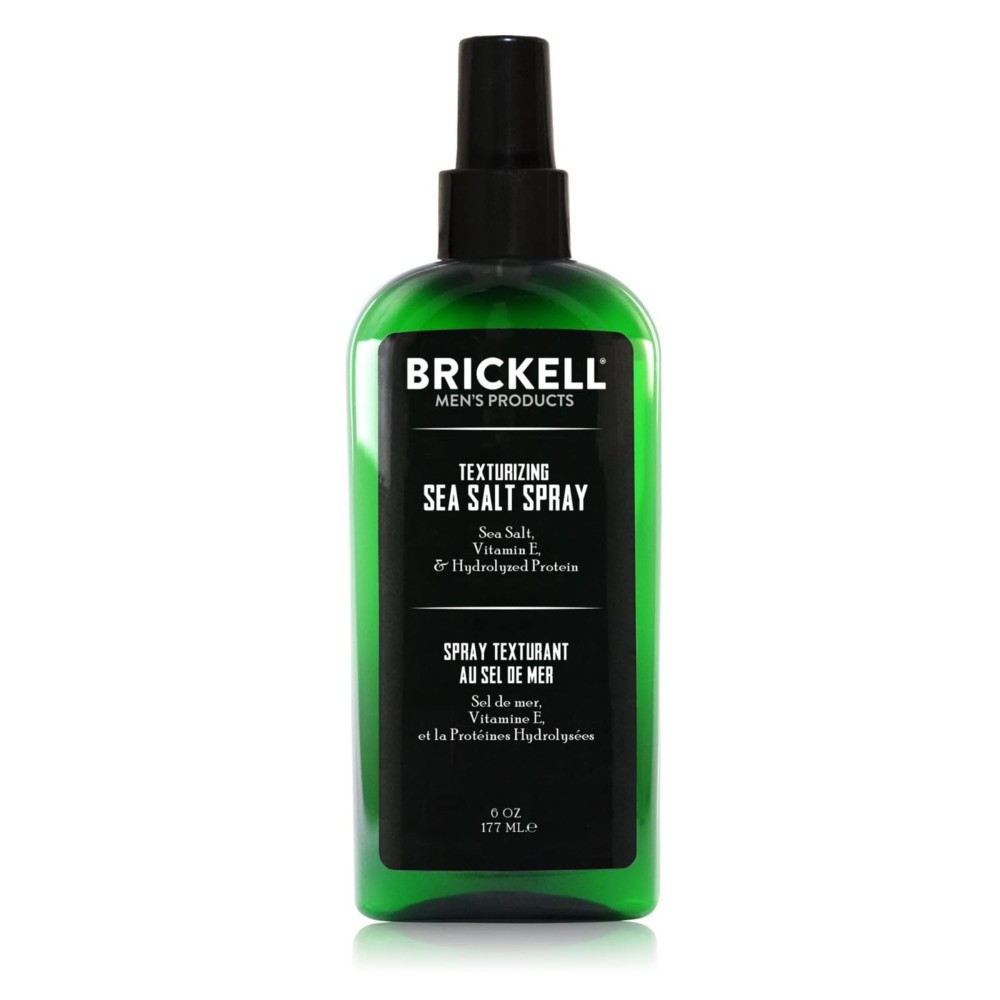 Brickell Men\'s Texturizing Sea Salt Spray for Men, Natural & Organic, Alcohol-Free, Lifts and Texturizes Hair for a Beach or Surfer Hair Style, 6 Ounce
