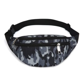 Fanny Pack for Men & Women, Fashion Waterproof Waist Packs with Adjustable Belt, Casual Bag Bum Bags for Travel Sports Running.(Camo Black)