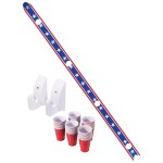 GoPong Slamski - Retro and Vintage Wood Design 4 Person Drinking Ski with 50 Plastic Shot Glasses