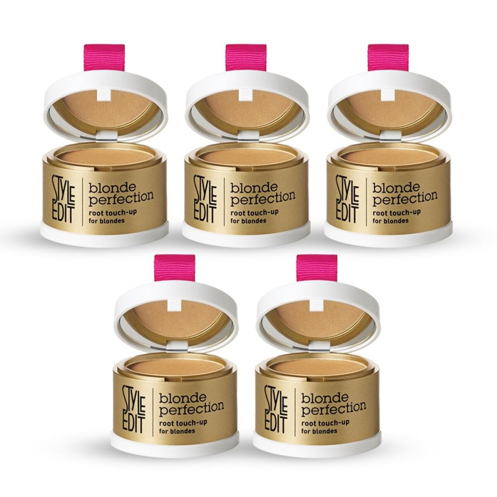 Style Edit Root Touch Up Powder (5 Pack) to Cover Up Dark Roots and Grays Between Salon Visits, Water Resistant, Non-Sticky, Compact And Mess-Free, Dark Blonde Hair Color (Total of 5)