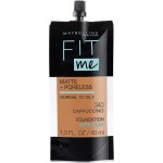 Maybelline New York Fit Me Matte + Poreless Liquid Foundation, Pouch Format, 340 Cappuccino, 1.3 Ounce