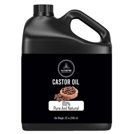 Naturevibe Botanicals Castor Oil 32 Ounces | 100% Pure and Natural | Great for Skin Care and Hair Care | Hexane Free Unrefined Oil for Enhanced Eyebrows and Eyelashes 32 Fl Oz | 946ml
