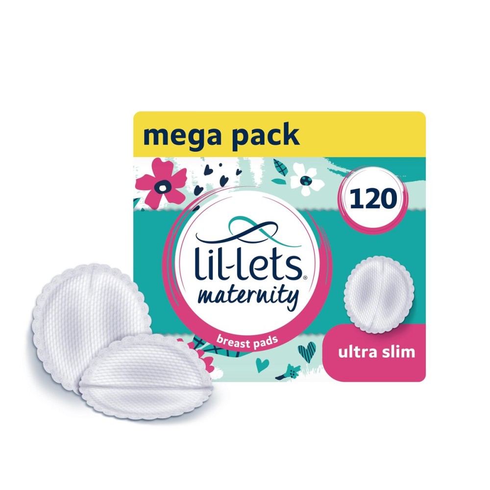 Lil-Lets Nursing Pads - 120 Individually Wrapped, Ultra-Thin, Absorbent & Fragrance-Free - Comfort & Protection for Nursing Moms Postpartum -Maximum Adhesion for Leak & Chafing Nipple Protection
