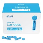 OWELL Twist Top Lancets, Sterile Lancets for Diabetes Testing, Lancets for Diabetic & Blood Sugar Test, Thin Lancet for Regular Skin, 30 Gauge, 300 Count