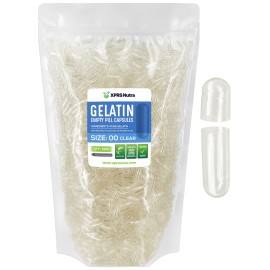 XPRS Nutra Size 00 Empty Capsules - 5000 Count Clear Empty Gelatin Capsules - Pills DIY Capsule Filling - Fillable Pill Gel Caps for Do It Yourself Supplements