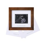 Baby Sonogram Photo Frame - 1st ultrasound picture frame - Idea Gift for Expecting Parents,Baby Shower, Gender Reveal Party,Baby Nursery Decor (brown, silver text)