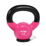 Yes4All Vinyl Coated Kettlebell With Protective Rubber Base, Strength Training Kettlebells for Weightlifting, Conditioning, Strength & Core Training (5 LBS - Pink)