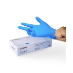 LANON Disposable Nitrile Gloves, Silicone-Free, Food-Safe, Chemical Resistant, Powder-Free, Textured Fingertips, Cooking, Cleaning, Blue, Medium
