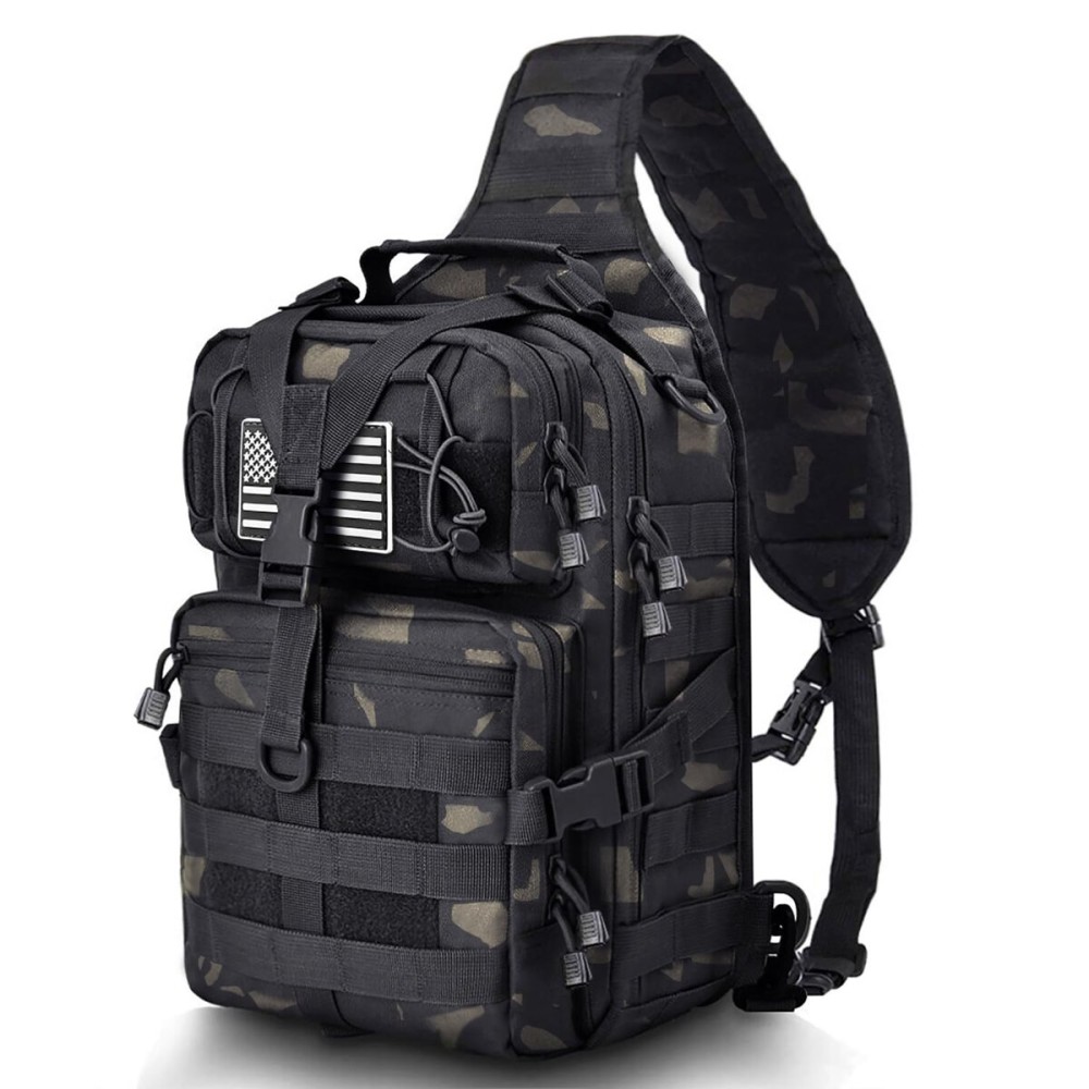 HAOMUK Tactical Sling Bag Pack Military Rover Shoulder Sling Backpack EDC Molle Assault Range Bag