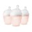 Olababy Gentle Silicone Baby Bottle, Anti-Colic, BPA Free, Easy to Clean and Wide Neck Baby Bottles Best for Breast Feeding Babies 3 Piece Set (4 Ounce 3PK, Coral)