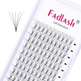 Volume Lash Extensions C Curl 0.07 12mm Premade Lash Fans 5D Matte Black Volume Eyelash Extensions Thin Base Pro Ponit Middle Stem Eye Lashes by FADLASH (5D-0.07-C, 12mm)