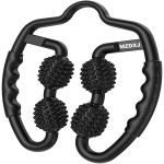 MZDXJ Cellulite Massage Tool Muscle Roller - Deep Fascia Massager & Dimpled Skin Remover for Legs, Thighs & Buttocks - Anti-Cellulite Roller, Smooth Skin, Pain Reliefs BlackBlack - 4 Wheel
