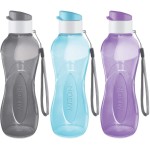 MILTON Water Bottle Kids Reusable Leakproof 12 Oz Plastic Wide Mouth Large Big Drink Bottle BPA & Leak Free with Handle Strap Carrier for Cycling Camping Hiking Gym Yoga - Pastel Colors 3 Pack