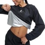 HOTSUIT Sauna Jackets Women Workout Sauna Shirts Anti Rip Gym Sweat Suit Tops, Black, 4XL