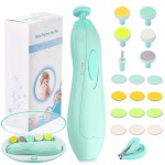 Baby Nail Trimmer Electric Nail File Baby Nail Clippers, 20 in 1 Safe Nail Filer Grinder Kit for Newborn Infant Toddler Kids or Adults Toes Fingernails Care Trim Polish, Led Light and Grinding Heads