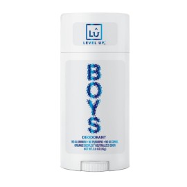 Level Up Boys Deodorant: Aluminum-Free, Alcohol-Free, Paraben-Free, 24 Hr Odor Protection, Clean Fresh Scent, Kids & Tweens, Made in the USA
