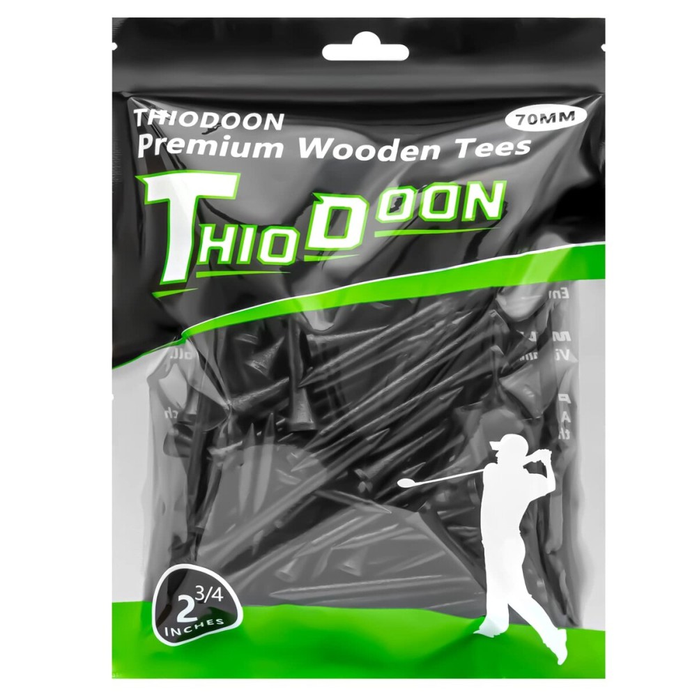 THIODOON Golf tees 2 3/4 inch Less Friction Wood Tees Training for Golfer Professional Natural Wood Golf tees Bulk 100 Count Golfing Tees