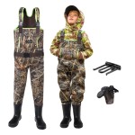 HISEA Kids Chest Waders for Toddler & Children Neoprene Youth Duck Hunting Waders for Kids Boys Girls with Insulated Boots