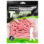 THIODOON Golf tees 2 1/8 inch Less Friction Wood Tees Training for Golfer Professional Natural Wood Golf tees Bulk 100 Count Golfing Tees