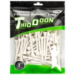 THIODOON Golf tees 3 1/4 inch Less Friction Wood Tees Training for Golfer Professional Natural Wood Golf tees Bulk 100 Count Golfing Tees