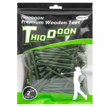 THIODOON Golf tees 2 3/4 inch Less Friction Wood Tees Training for Golfer Professional Natural Wood Golf tees Bulk 100 Count Golfing Tees(Green,2-3/4 inch 70mm)