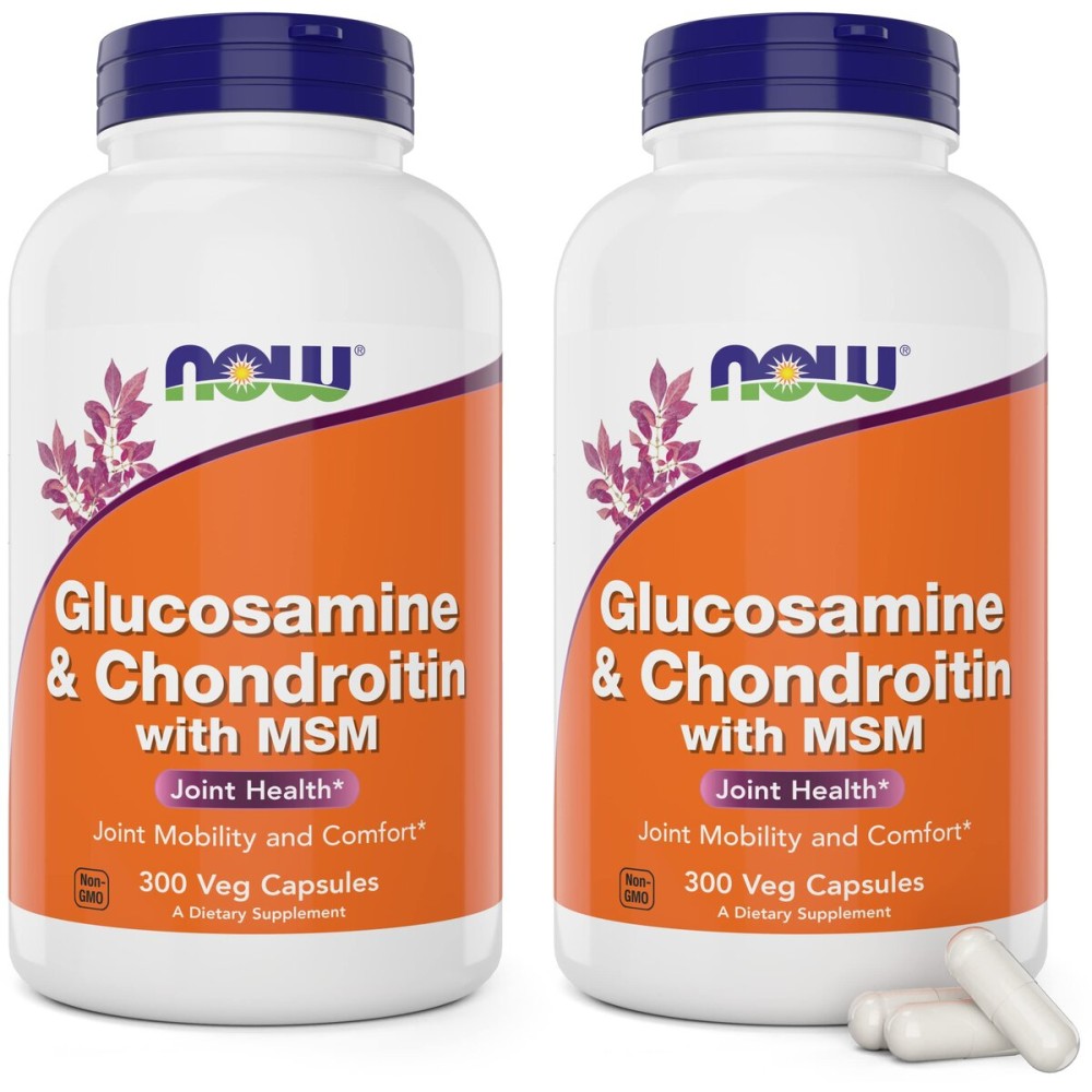 Now Glucosamine & Chondroitin with MSM, 300 Capsules (Pack of 2)