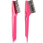 Yaomiao 2 Pcs Hair Brush Cleaner Tool 2-in-1, Pink Hairbrush Cleaner for Removing Hair Dust, Mini Comb for Removing Dirt, Home Salon Use