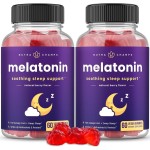 Melatonin Gummies for Kids & Adults | Natural Sleep Aid Drug-Free, Vegan Berry Flavor Kids Melatonin Gummy Supplement | 2.5mg, 5mg or 10mg Dose | Sleeping Pills Substitute 60 Gummies (Pack of 2)