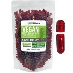 XPRS Nutra Size 00 Empty Capsules - 500 Count Empty Vegan Capsules - Vegetarian Empty Pills - DIY Vegetable Capsule Filling- Veggie Pill Caps (Clear Red)