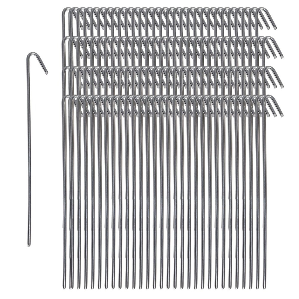 Pinnacle Mercantile 120 Pack Tent Stakes Metal Garden Edging Fence Hooks Pegs Christmas Decoration Stakes Made USA 9 inches Long