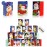 Iconikal 20-Pack Christmas Gift Bags, Small 4x6x2.5-Inch, Snowman Santa Reindeer, Ribbon Handles