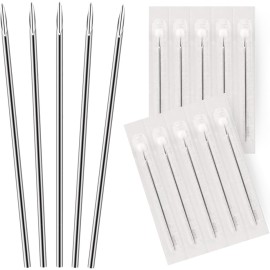 BodyJ4You 10PC Piercing Needles Surgical Steel 14G 18G Ear Nose Belly Tongue Nipple Eyebrow Labret