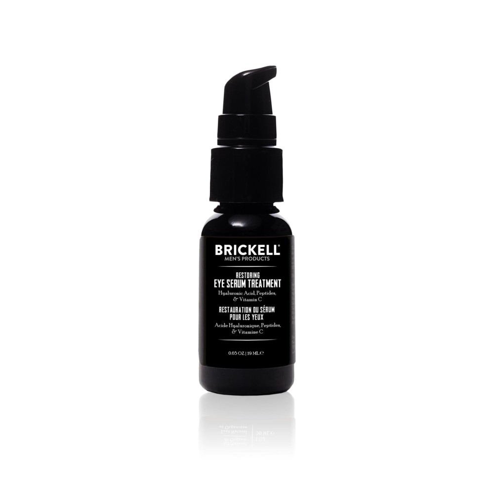 Brickell Men\'s Dark Circle Under Eye Treatment Serum For Men, Natural and Organic Eye Gel to Firm Men\'s Wrinkles, Reduce Dark Bags Under Eyes, and Promote Youthful Skin, 0.65 Ounce, Unscented