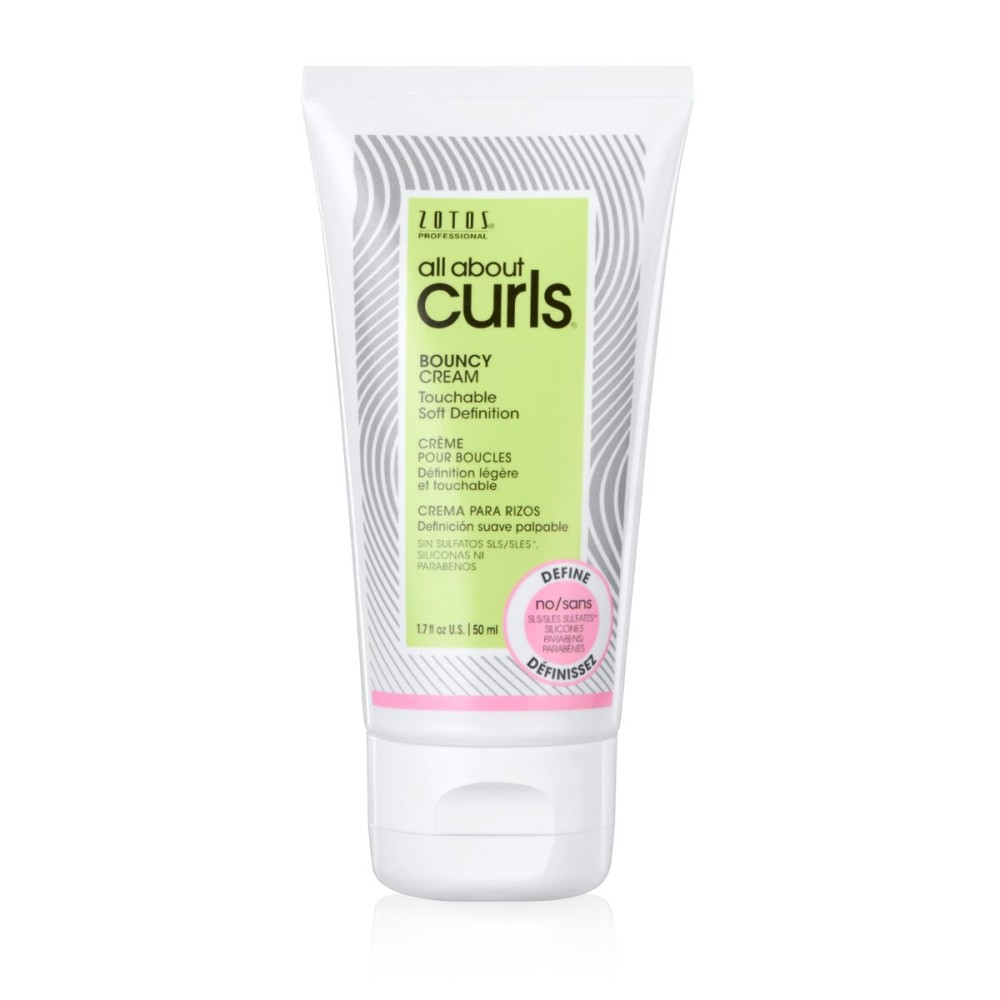 ALL ABOUT CURLS Bouncy Cream | For Curly Hair Styling | Travel Size | Moisturize, Define & Enhance Texture | Reduce Frizz & Boost Shine | Soft Definition | Vegan, Sulfate & Paraben Free | 1.7 Fl Oz