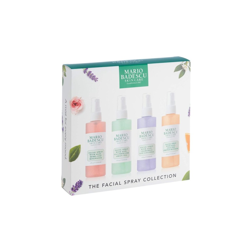 Mario Badescu Facial Spray Collection with Rose Water, Cucumber, Lavender and Orange Blossom, Multi-Purpose Cooling and Hydrating Face Mist for All Skin Types, Dewy Finish, 4 Fl Oz (Pack of 4)