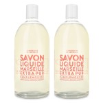 Compagnie de Provence Savon de Marseille Extra Pure Liquid Soap, Pink Grapefruit, Two 33.8 fl oz Plastic Bottle Refills