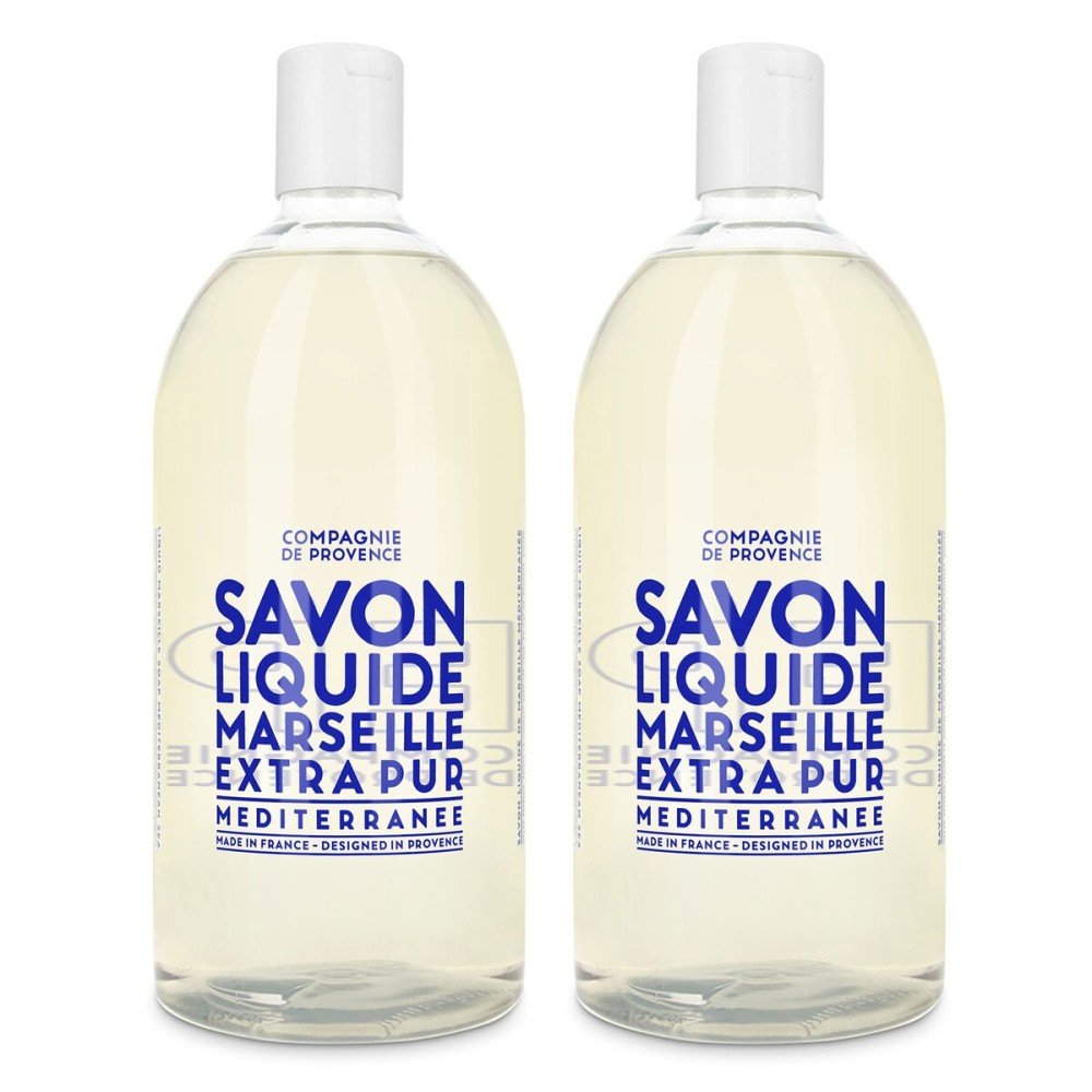 Compagnie de Provence Savon de Marseille Extra Pure Liquid Soap - Mediterranean Sea - Bulk 67.6 Fl Oz Plastic Bottle Refill
