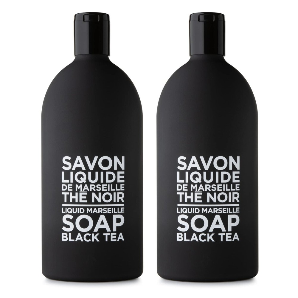 Compagnie de Provence Savon de Marseille Extra Pure Liquid Soap, Black Tea, Two 33.8 Fl Oz Plastic Bottle Refills