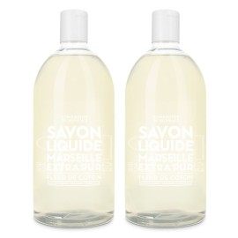 Compagnie de Provence Savon de Marseille Extra Pure Liquid Soap - Cotton Flower - Bulk 67.6 Fl Oz Plastic Bottle Refill