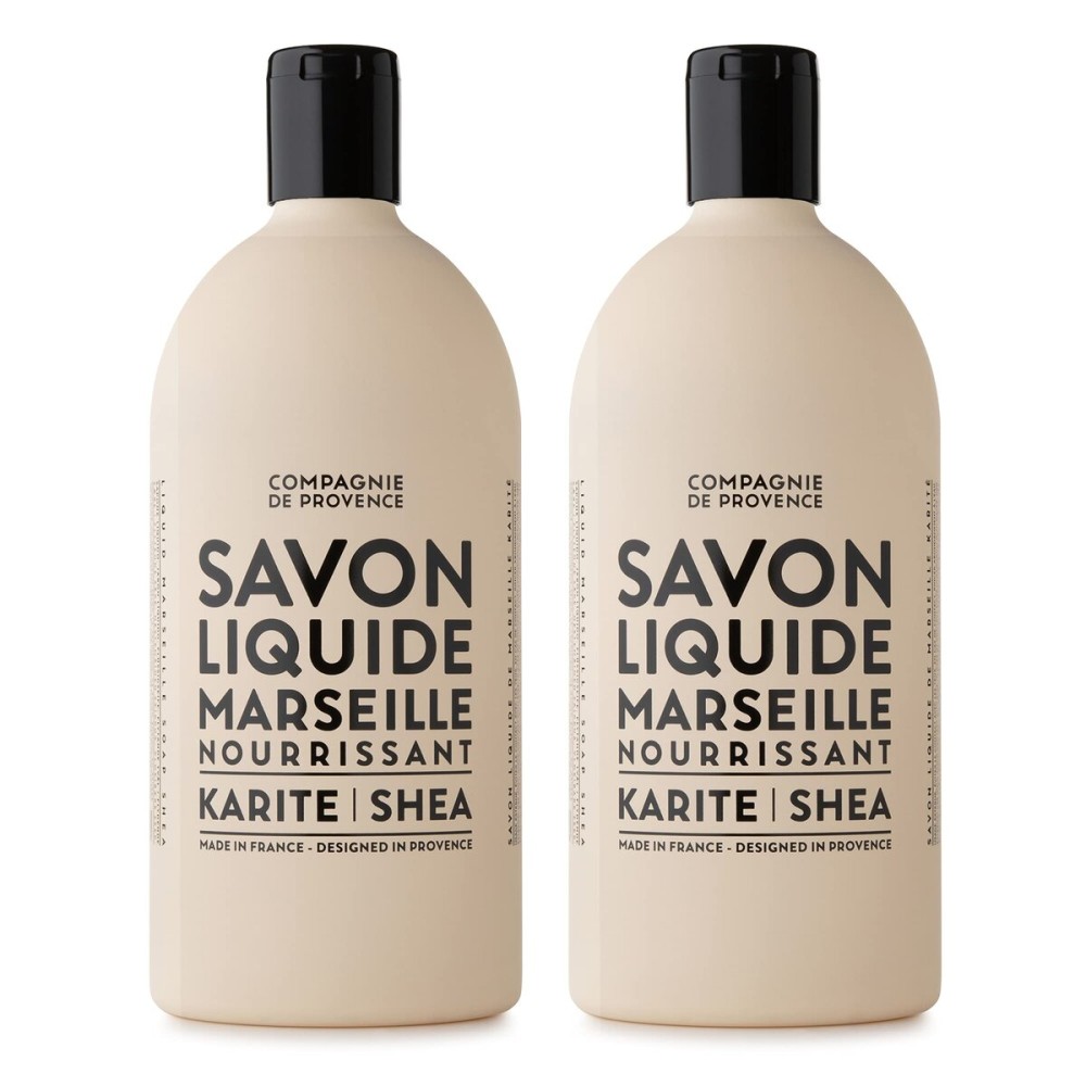 Compagnie de Provence Savon de Marseille Nourishing Liquid Soap, Karite (Shea Butter), Two 33.8 Fl Oz Refills