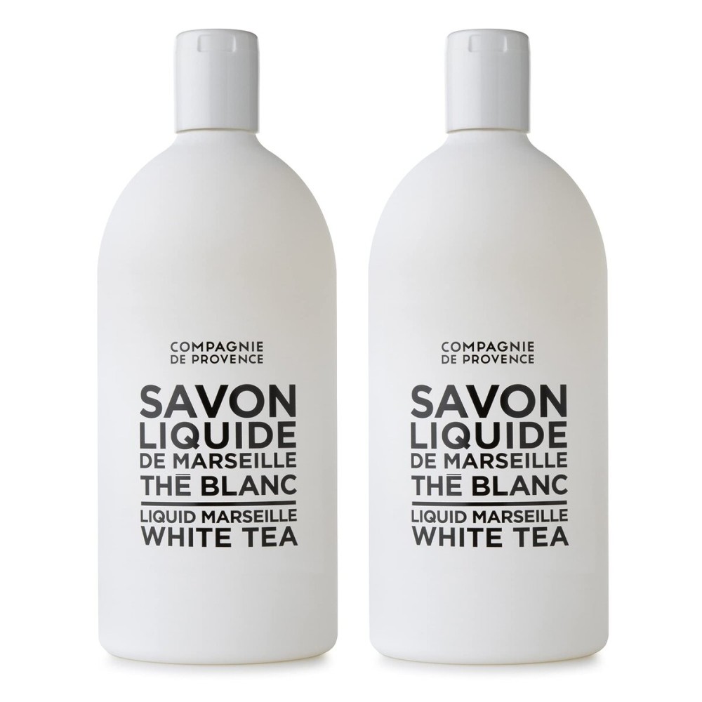 Compagnie de Provence Savon de Marseille Extra Pure Liquid Soap - White Tea - Bulk 67.6 Fl Oz Plastic Bottle Refill