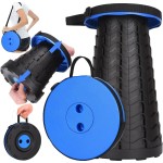 Fishboy Upgraded Collapsible Stool, 400lbs Max Weight, Lightweight But Sturdy, Portable Retractable Folding Telescoping Foldable Camping Stool for Adults Outdoor Fishing Hiking Travel BBQ